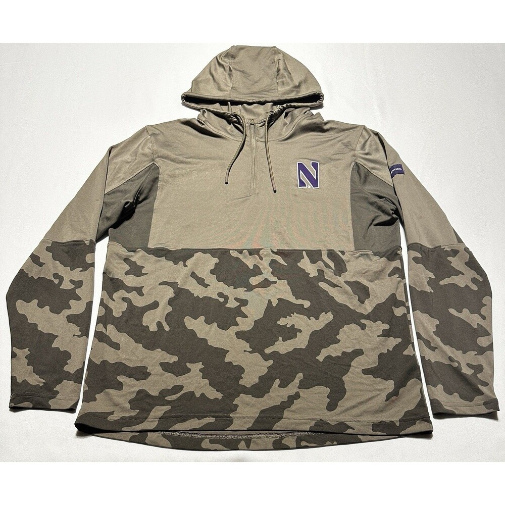 Northwestern Wildcats Under Armour Camo Long Sleeve Camo Shirt Hood Camouflage